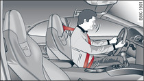 Un cinturón de seguridad bien puesto sujetará al conductor en caso de frenazo repentino